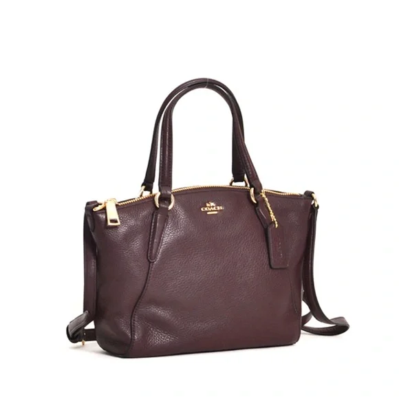Coach Premium Leather Small Crossbody Handbag Purse Oxblood